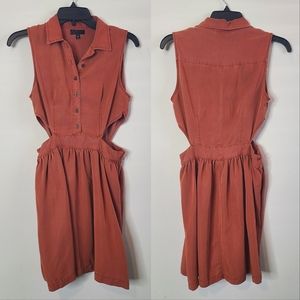 Topshop Rust dress with cutouts-Size 6